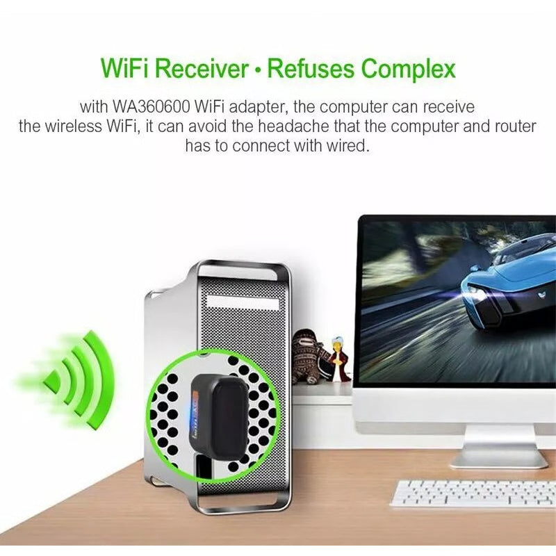 600Mbps Wireless USB Ethernet PC WiFi AC Adapter Lan 802.11 Dual Band 2.4G / 5G