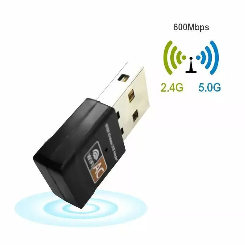 600Mbps Wireless USB Ethernet PC WiFi AC Adapter Lan 802.11 Dual Band 2.4G / 5G