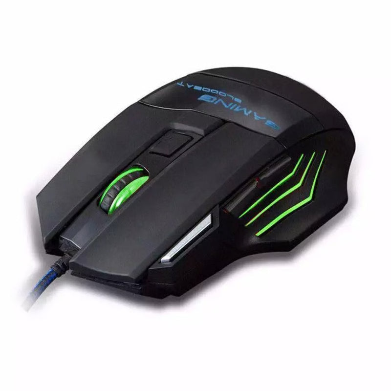 Gaming mouse 7 button USB wired LED breathing fire button 3200 DPI laptop PC