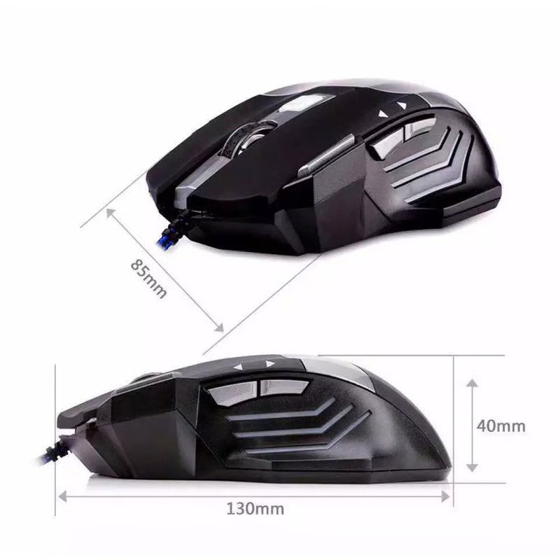 Gaming mouse 7 button USB wired LED breathing fire button 3200 DPI laptop PC
