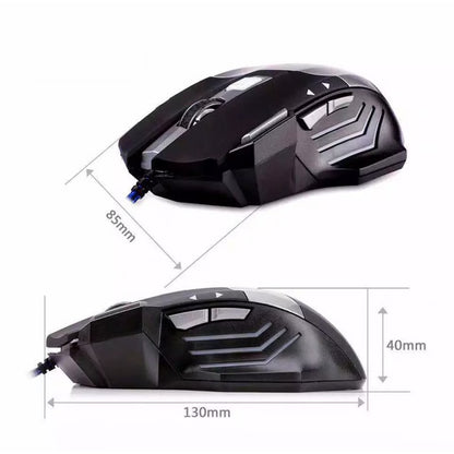 Gaming mouse 7 button USB wired LED breathing fire button 3200 DPI laptop PC
