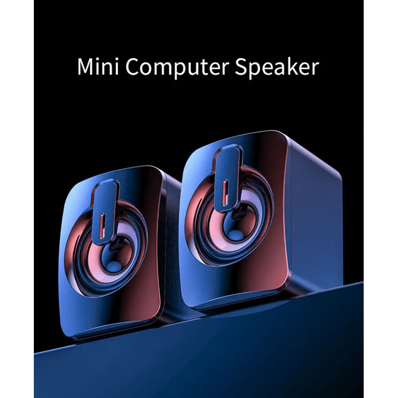 USB Computer Speakers with HIFI Stereo Sound and LED Light for Desktop