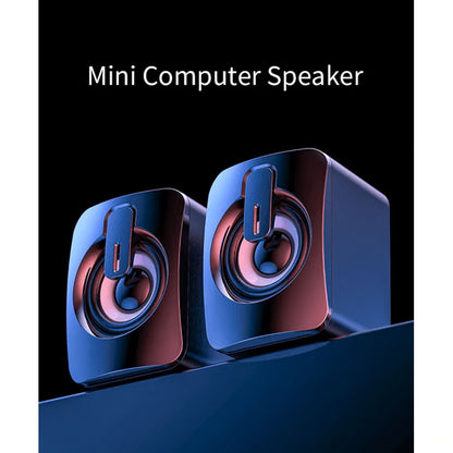 USB Computer Speakers with HIFI Stereo Sound and LED Light for Desktop