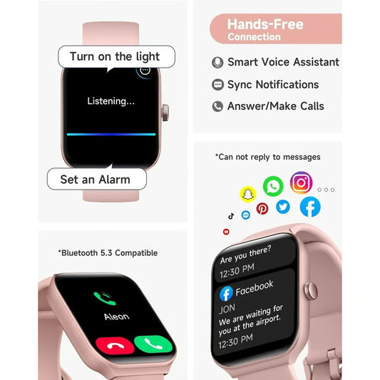 Waterproof Smartwatch for Women, Bluetooth Smart Watch for iPhone and Samsung