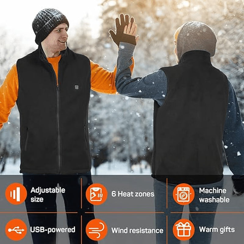 USB Heated Vest Electric Bodywarmer For Men & Women With Adjustable Zones