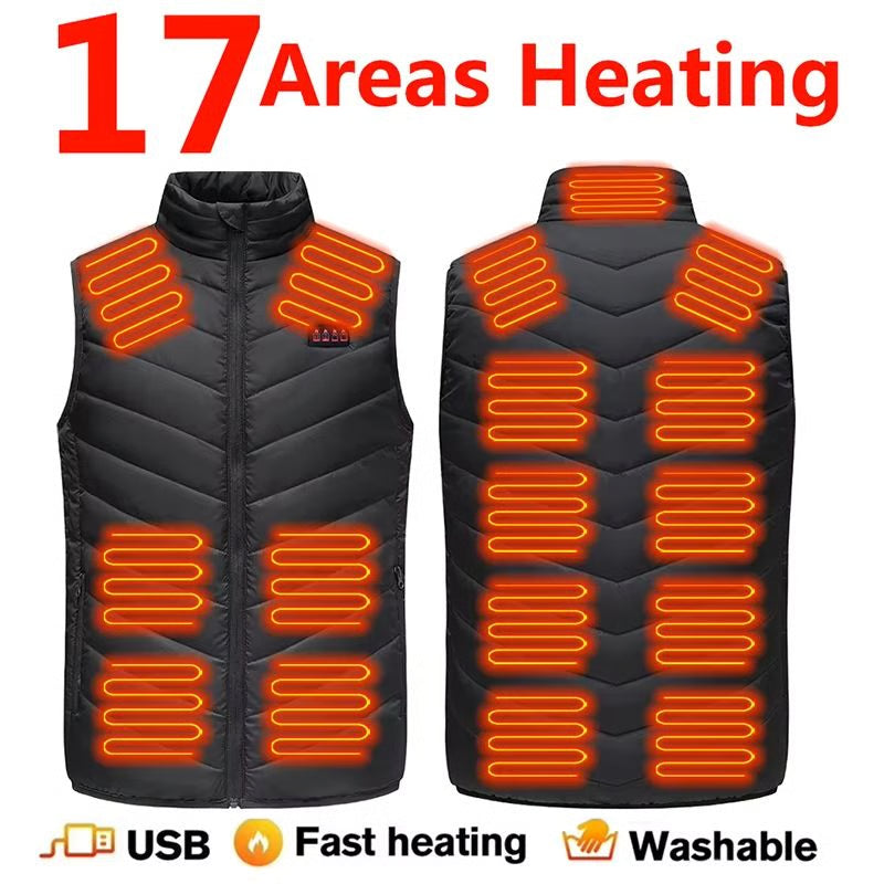 USB Heated Vest Electric Bodywarmer For Men & Women With Adjustable Zones
