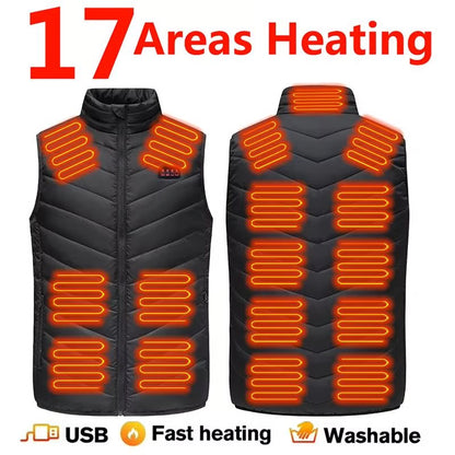 USB Heated Vest Electric Bodywarmer For Men & Women With Adjustable Zones