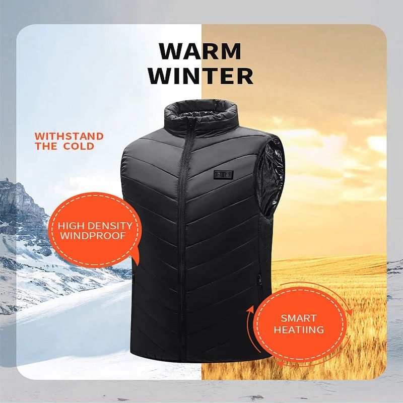 USB Heated Vest Electric Bodywarmer For Men & Women With Adjustable Zones