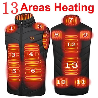 USB Heated Vest Electric Bodywarmer For Men & Women With Adjustable Zones