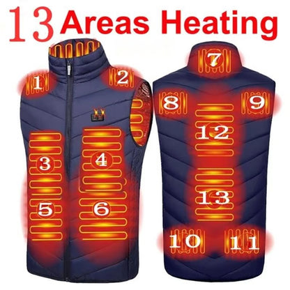 USB Heated Vest Electric Bodywarmer For Men & Women With Adjustable Zones