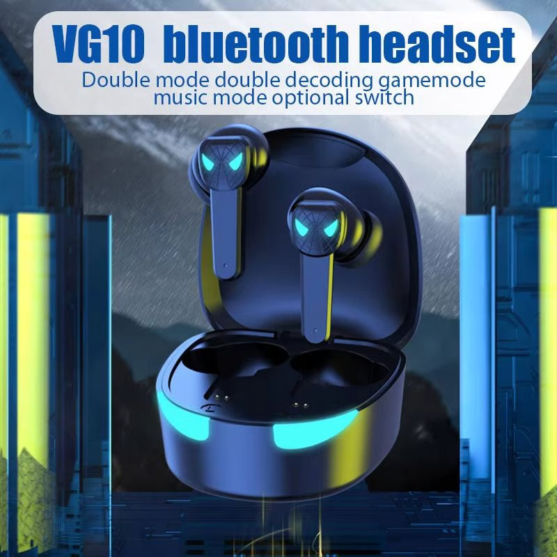 Wireless Bluetooth Earbuds – Noise Cancelling Gaming Headset with LED Display & Built-in Mic