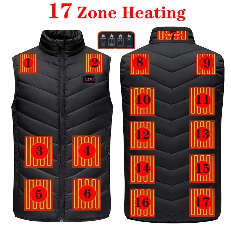 USB Heated Vest Electric Bodywarmer For Men & Women With Adjustable Zones