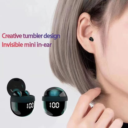 Mini Invisible Bluetooth 5.3 Headphones – Noise Cancelling Sleeping Earbuds with Mic and Deep Bass