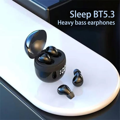 Mini Invisible Bluetooth 5.3 Headphones – Noise Cancelling Sleeping Earbuds with Mic and Deep Bass