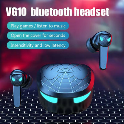 Wireless Bluetooth Earbuds – Noise Cancelling Gaming Headset with LED Display & Built-in Mic